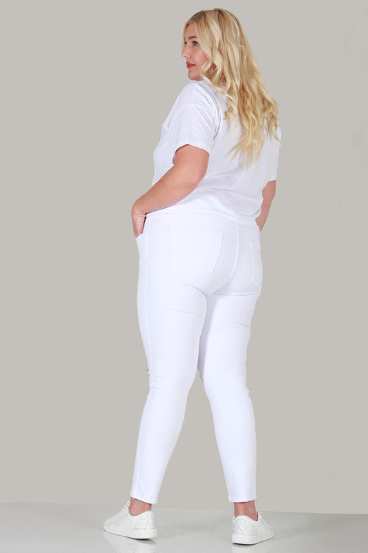 PLUS SIZE SKINNY JEANS WHITE