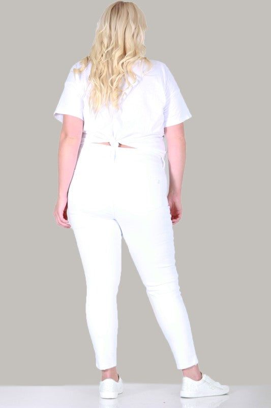 PLUS SIZE SKINNY JEANS WHITE