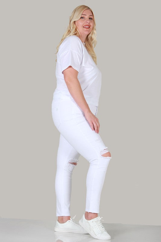 PLUS SIZE SKINNY JEANS WHITE