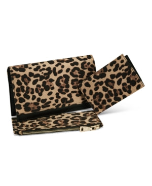 INC International Concepts INC 3-in-1 Wallet Leapord Brown/Gold