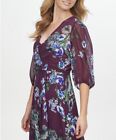Calvin Klein Balloon-Sleeve Dress Purple 14