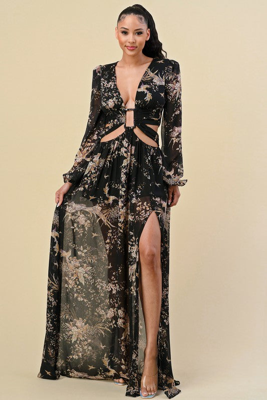 Front Slit Side Maxi Dress