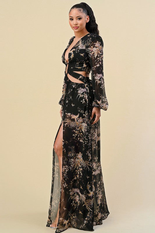 Front Slit Side Maxi Dress