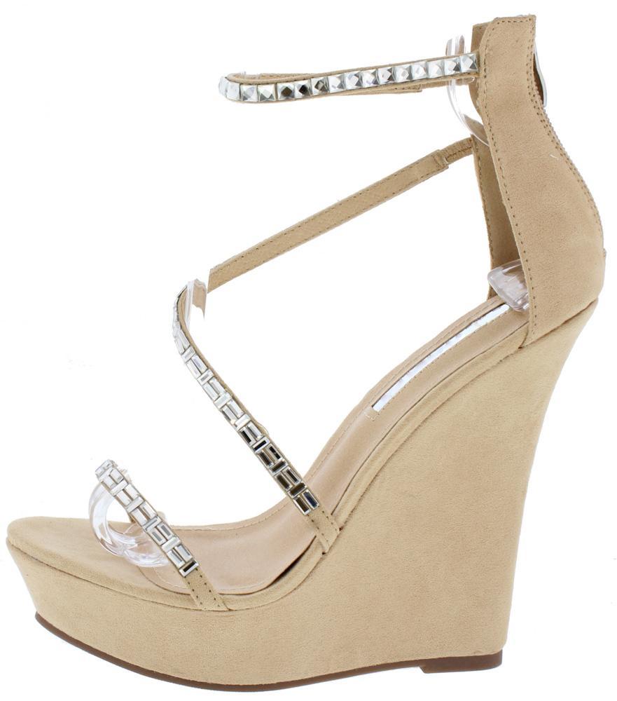 OPEN TOE CROSS STRAP WEDGE