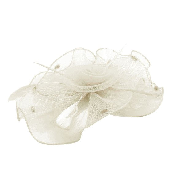 A Fascinator Hat Mesh Ribbon Feathers Gatsby