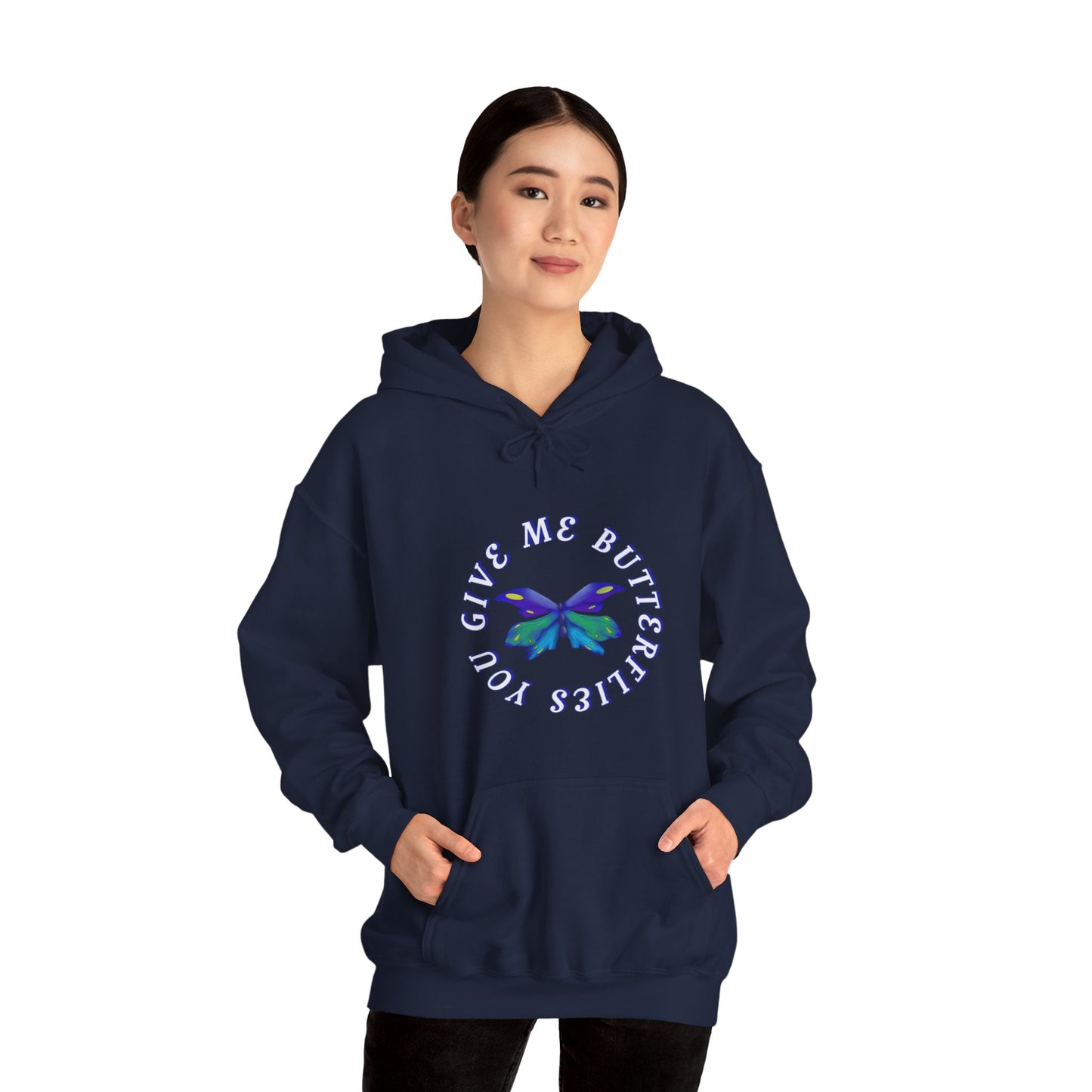 Unisex Heavy Blend™ Hooded Butterfly Sweatshirt