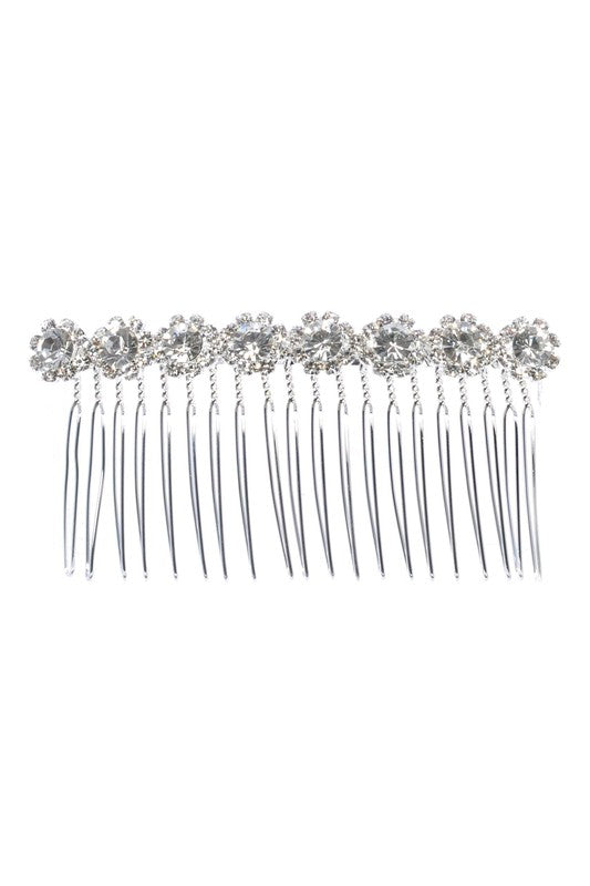 Sunflower Rhinestone Pearls String Comb