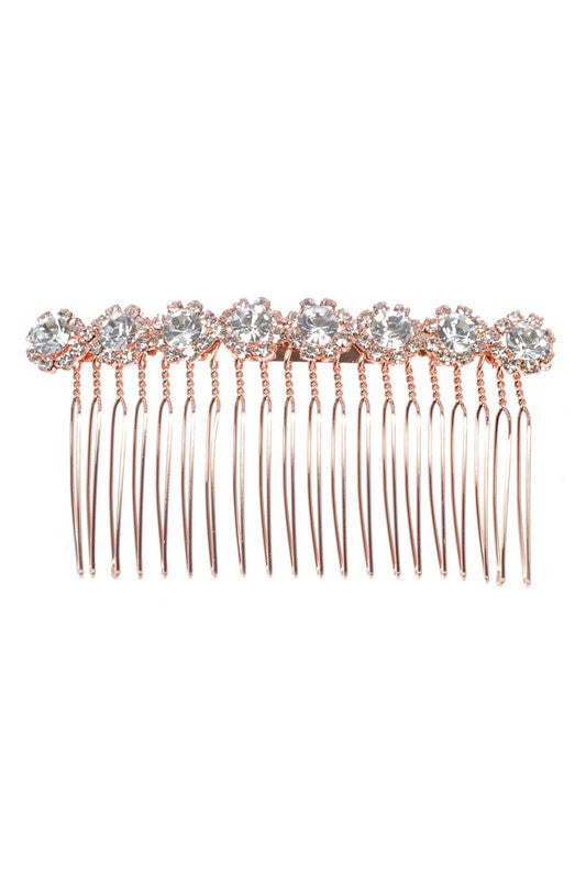 Sunflower Rhinestone Pearls String Comb