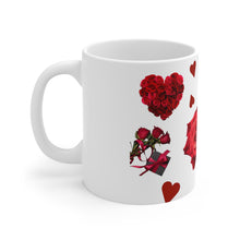 Ceramic Rose and Hearts Mug 11oz