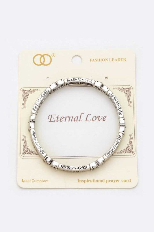 Eternal Love Message Engraved Stretch Bracelet