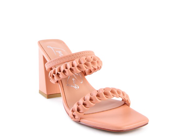 ARNIE BRAIDED BLOCK HEELED SLIDER SANDALS