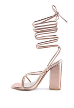 SHEWOLF LACE UP HIGH HEEL SANDALS