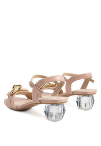 ICICLE CLEAR LOW HEEL CHAIN SANDAL