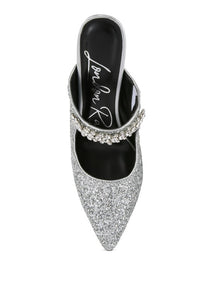 Twinklet Glitter Diamante High Heeled Sandals