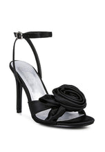 CHAUMET Rose Bow Satin Heeled Sandals