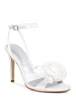 CHAUMET Rose Bow Satin Heeled Sandals