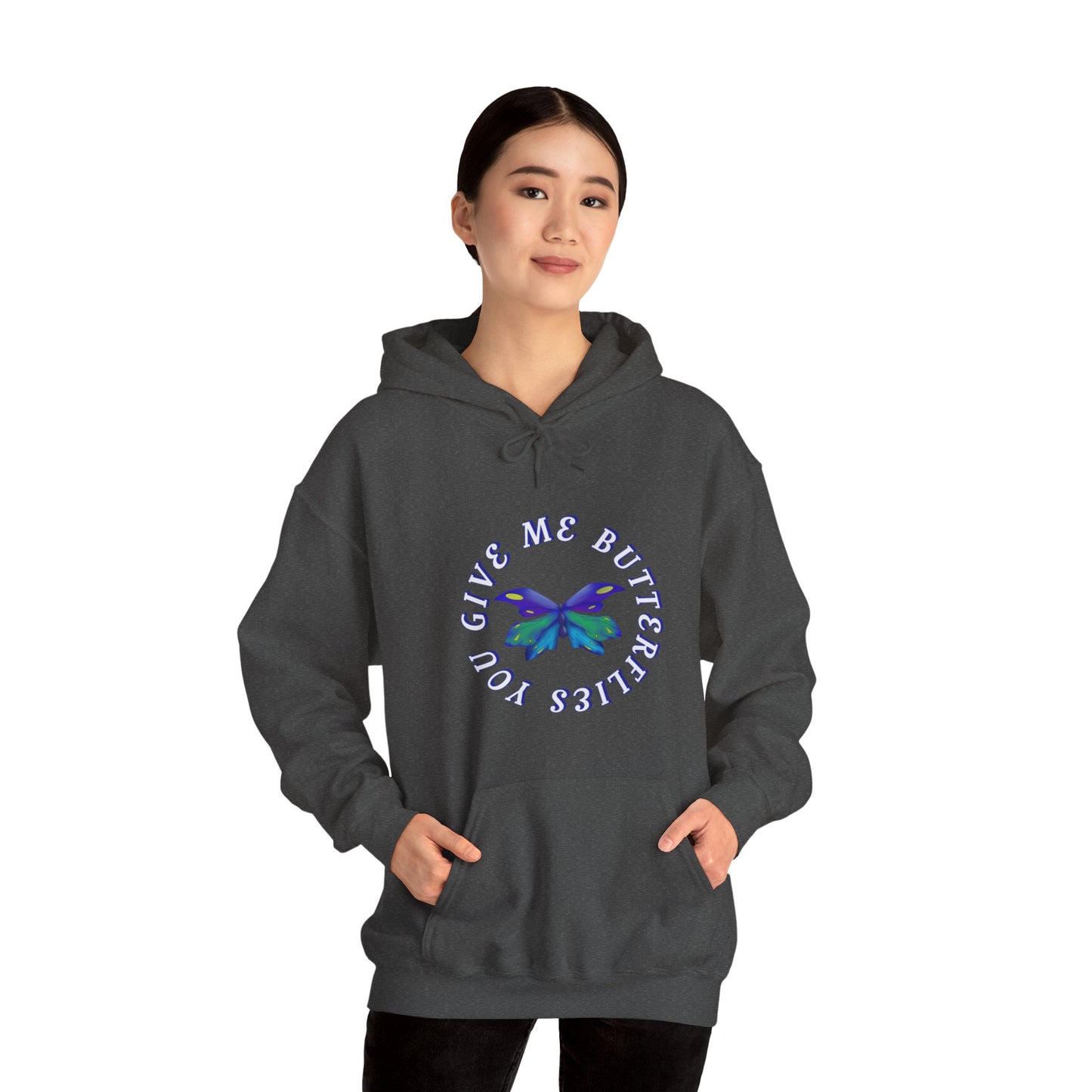 Unisex Heavy Blend™ Hooded Butterfly Sweatshirt