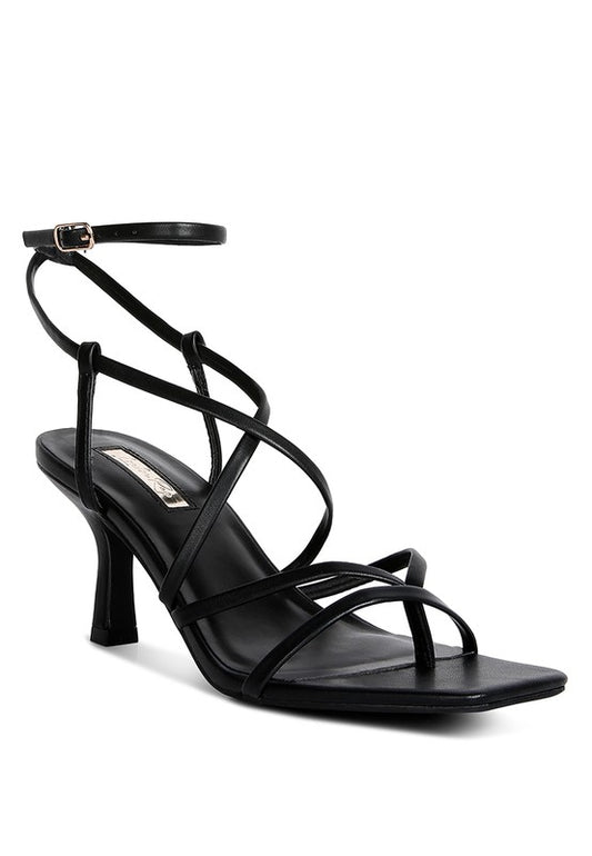 Peri Peri Metallic Strappy Mid Heel Sandal