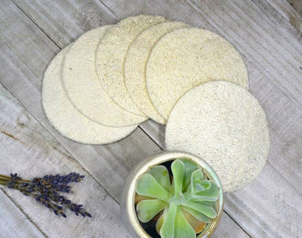 Natural Loofah Sponge Pads 5-pcs