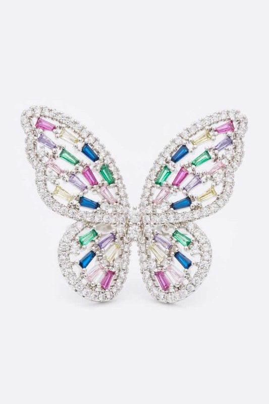 CZ Butterfly Adjustable Fashion Ring