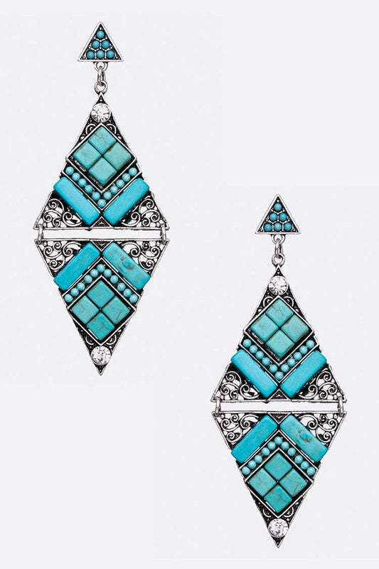 Iconic Stone Pave Western Earrings