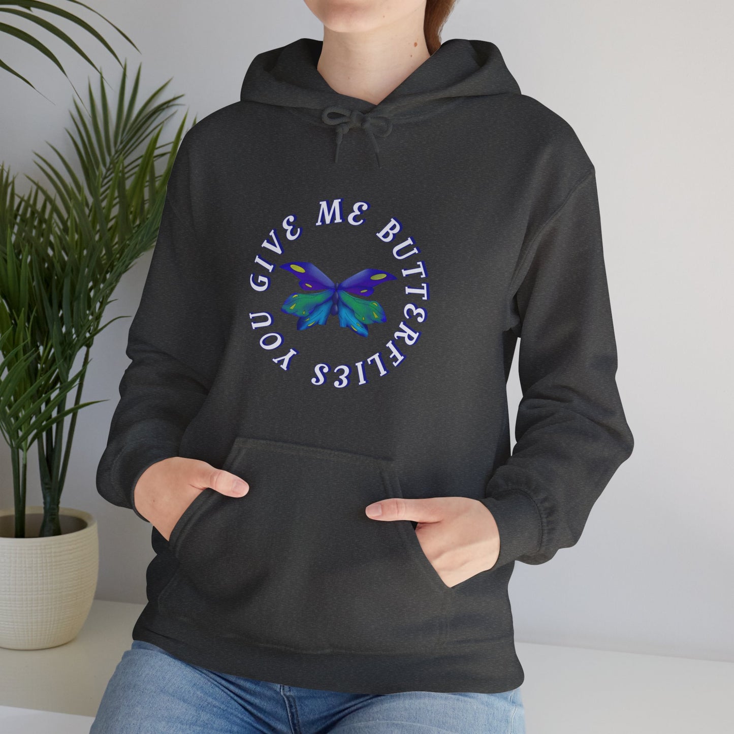 Unisex Heavy Blend™ Hooded Butterfly Sweatshirt