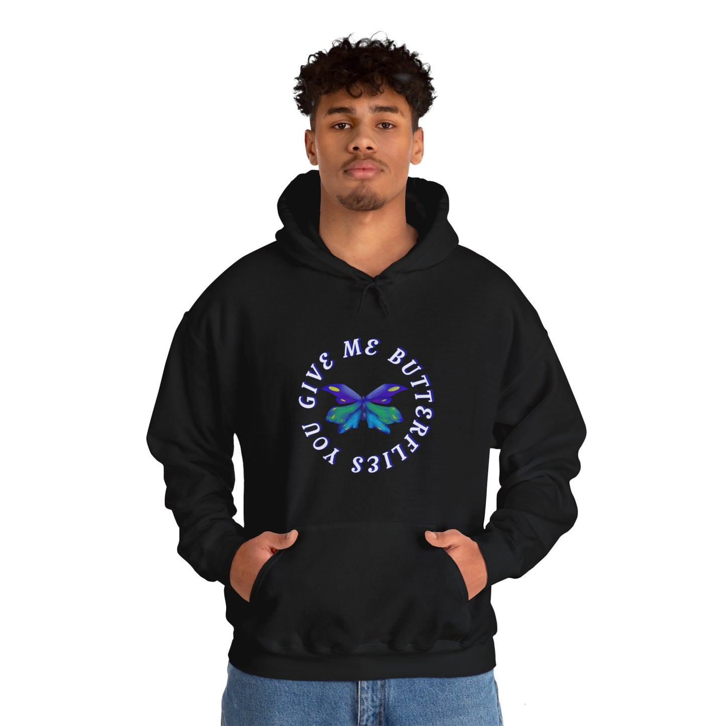 Unisex Heavy Blend™ Hooded Butterfly Sweatshirt