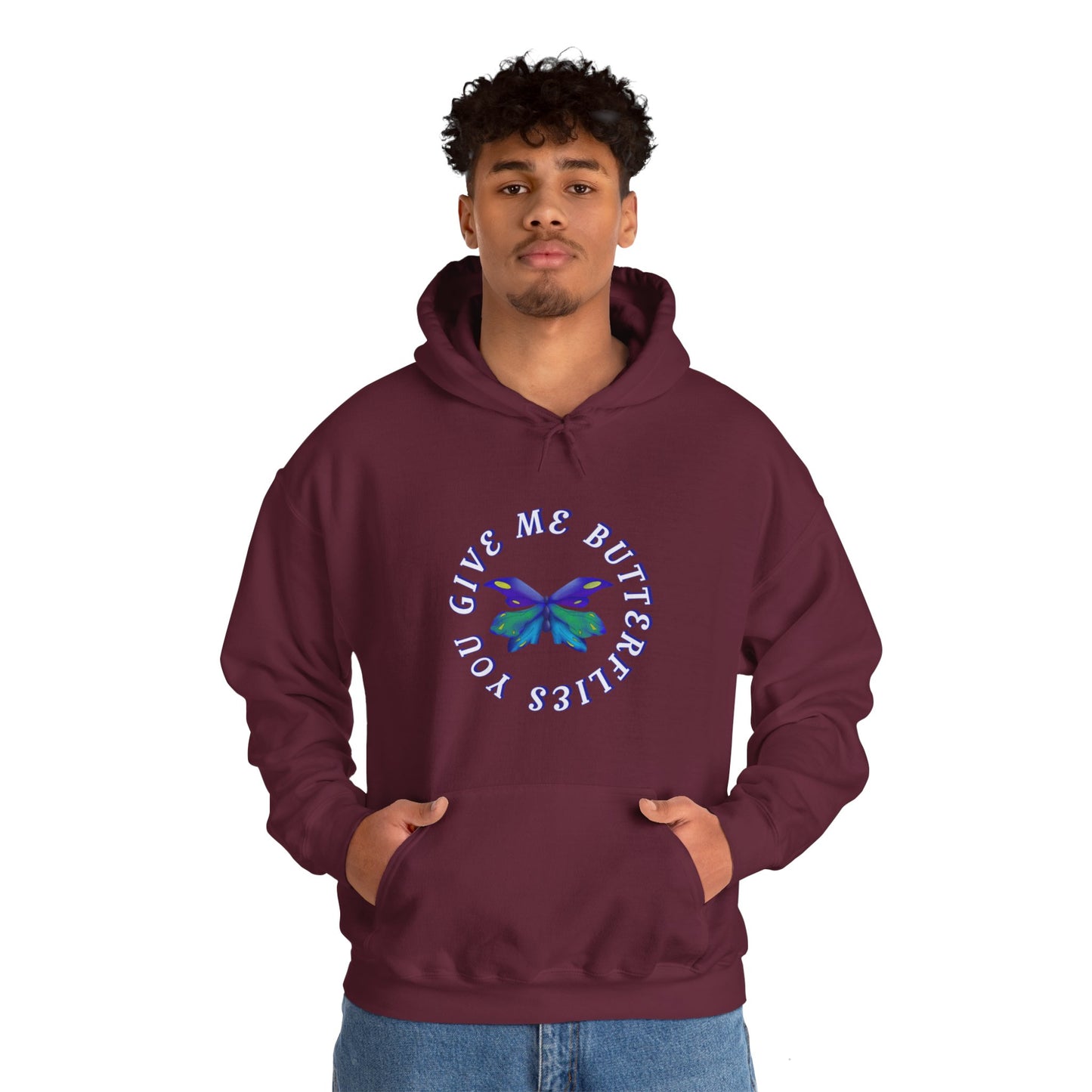 Unisex Heavy Blend™ Hooded Butterfly Sweatshirt