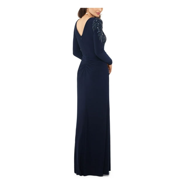 Xscape Petite Sequined Gown Blue