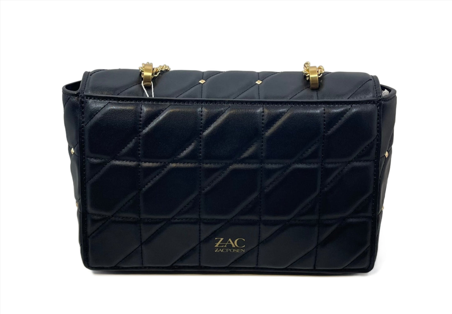 Zac Posen Earthette Leather Jumbo Soft Chain Shoulder Bag Black