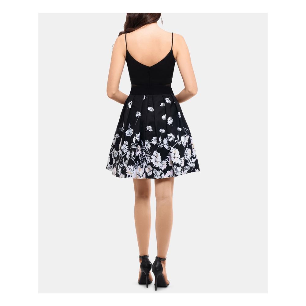 Xscape Printed-Skirt Fit Flare Dress
