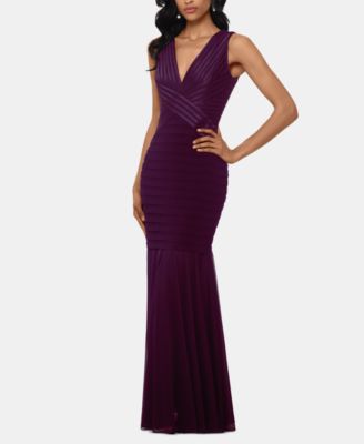 Betsy Adams Bandage Maxi Gown Plum 4