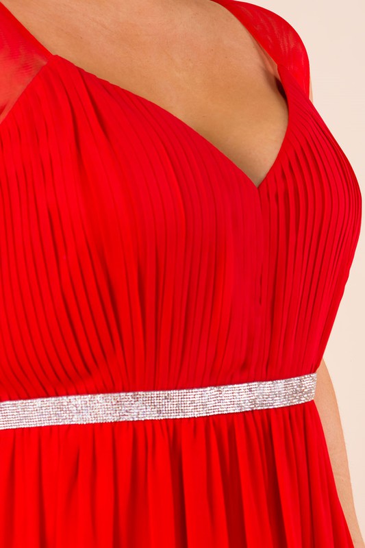 PLUS CAP SLEEVE CHIFFON DRESS