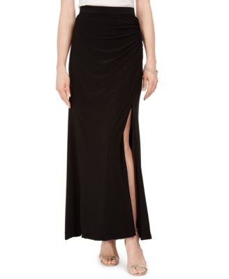 ADRIANNA PAPELL Gathered Full-Length Evening Pencil Skirt Black 6