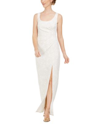 Adrianna Papell Stretch Jacquard White Dress
