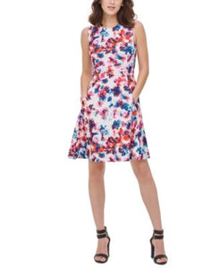 DKNY Floral-Print Fit Flare Dress