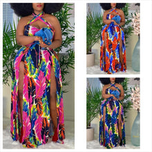 Multicolor Plus Size Print Backless Dress by@Outfy