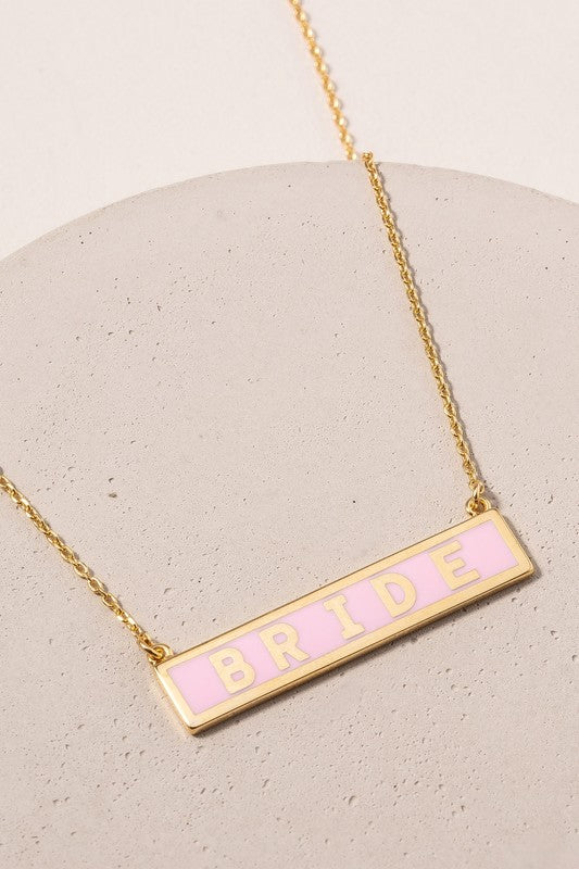 BRIDE Tag Charm Necklace