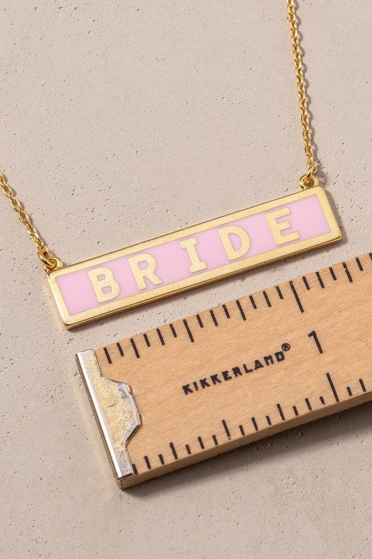 BRIDE Tag Charm Necklace