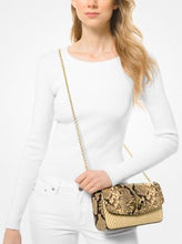 Michael Kors Izzy Studded Python Embossed Leather Clutch - Natural
