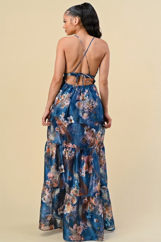 High Split Floral Maxi Dress