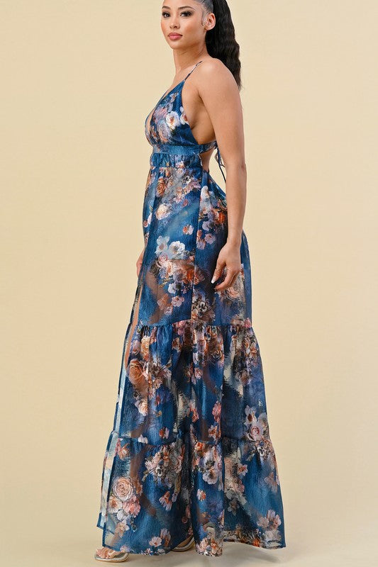 High Split Floral Maxi Dress