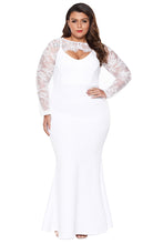 White Plus Size Lace Bolero Mermaid Gown
