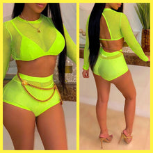 Yellow Sexy Solid See-through Mesh Swimwears by@Outfy