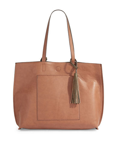 Lord & Taylor Everyday Reversible Tote-COGNAC