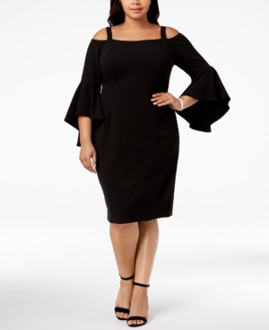 Plus Size Off-The-Shoulder Dress Black