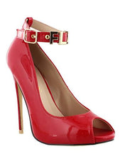 Ladies Fashion Heels with Ankle Strap Red - Desireez 