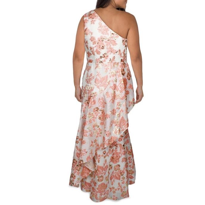 Adrianna Papell Jacquard Formal Dress Orange Floral 16