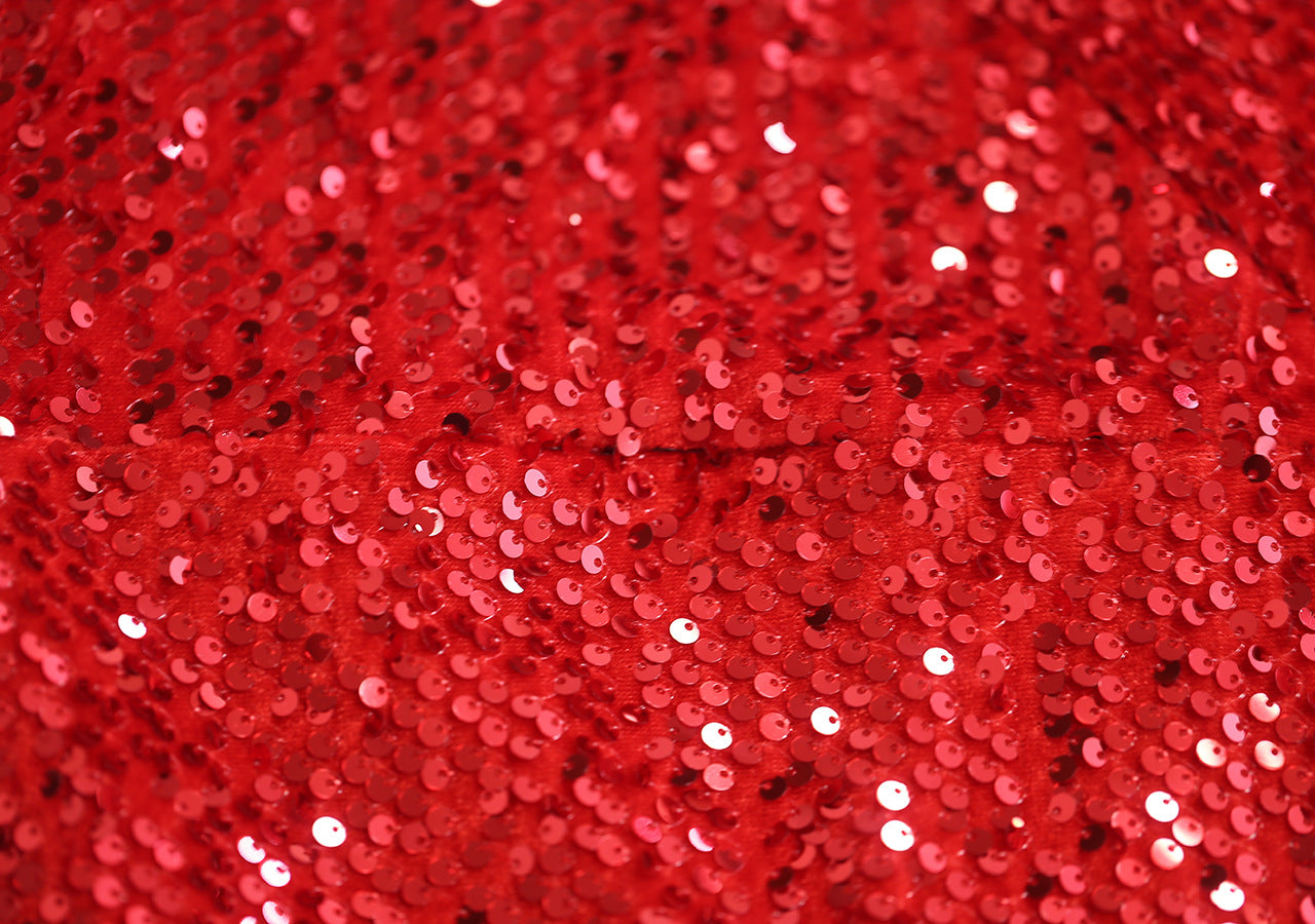 Sequined One Shoulder Evening Dress