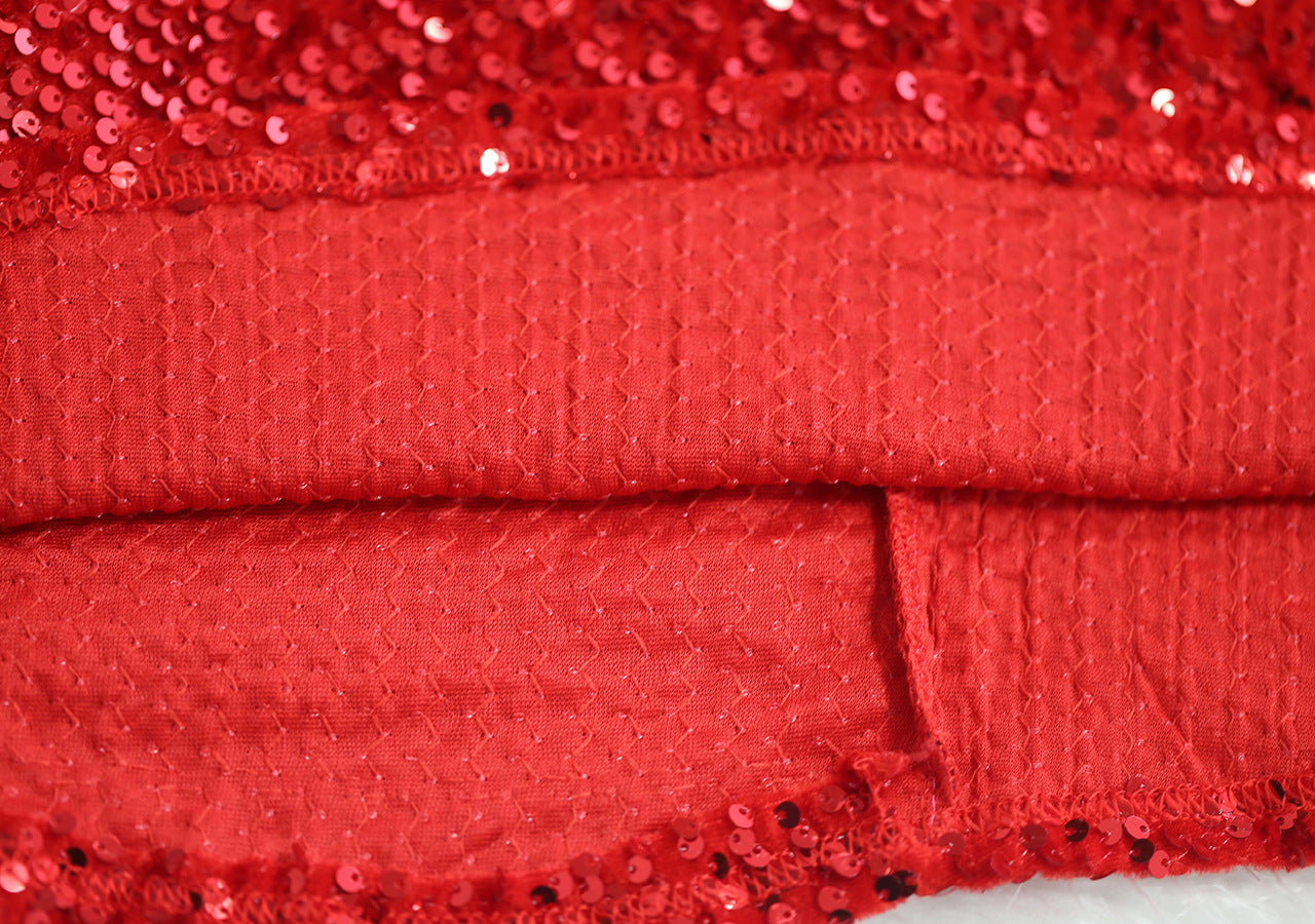 Sequined One Shoulder Evening Dress